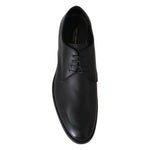 Dolce & Gabbana Black Leather SARTORIA Hand Made Shoes MV3734-39.5