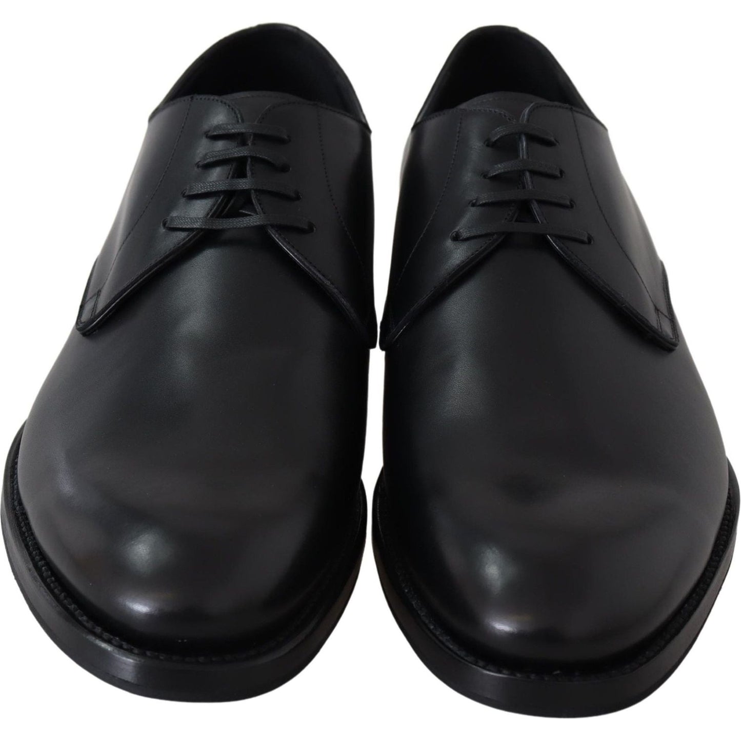 Dolce & Gabbana Black Leather SARTORIA Hand Made Shoes MV3734-39.5