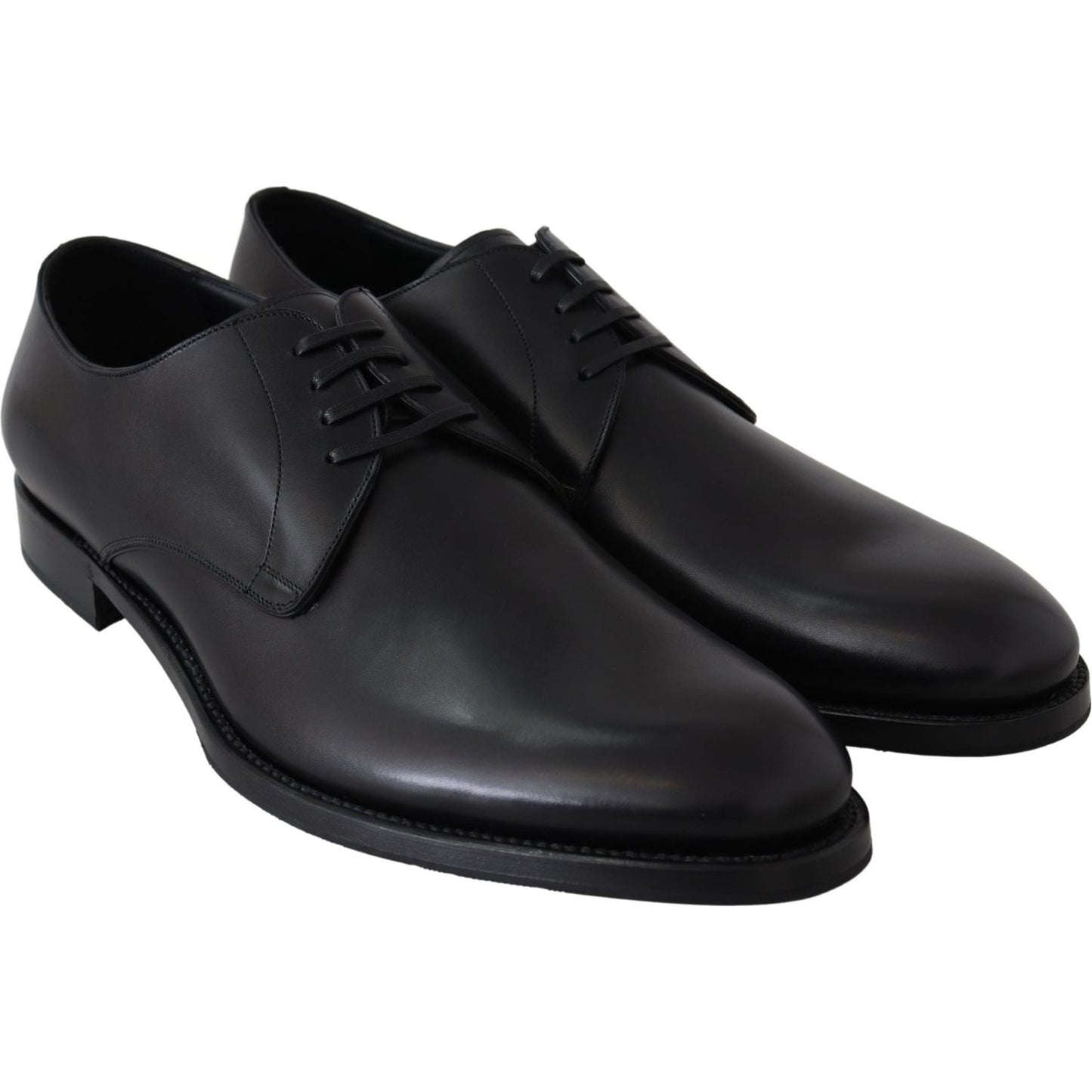 Dolce & Gabbana Black Leather SARTORIA Hand Made Shoes MV3734-39.5