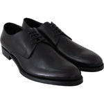Dolce & Gabbana Black Leather SARTORIA Hand Made Shoes MV3734-39.5