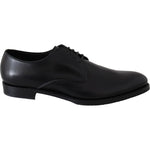 Dolce & Gabbana Black Leather SARTORIA Hand Made Shoes MV3734-39.5