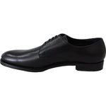 Dolce & Gabbana Black Leather SARTORIA Hand Made Shoes MV3734-39.5