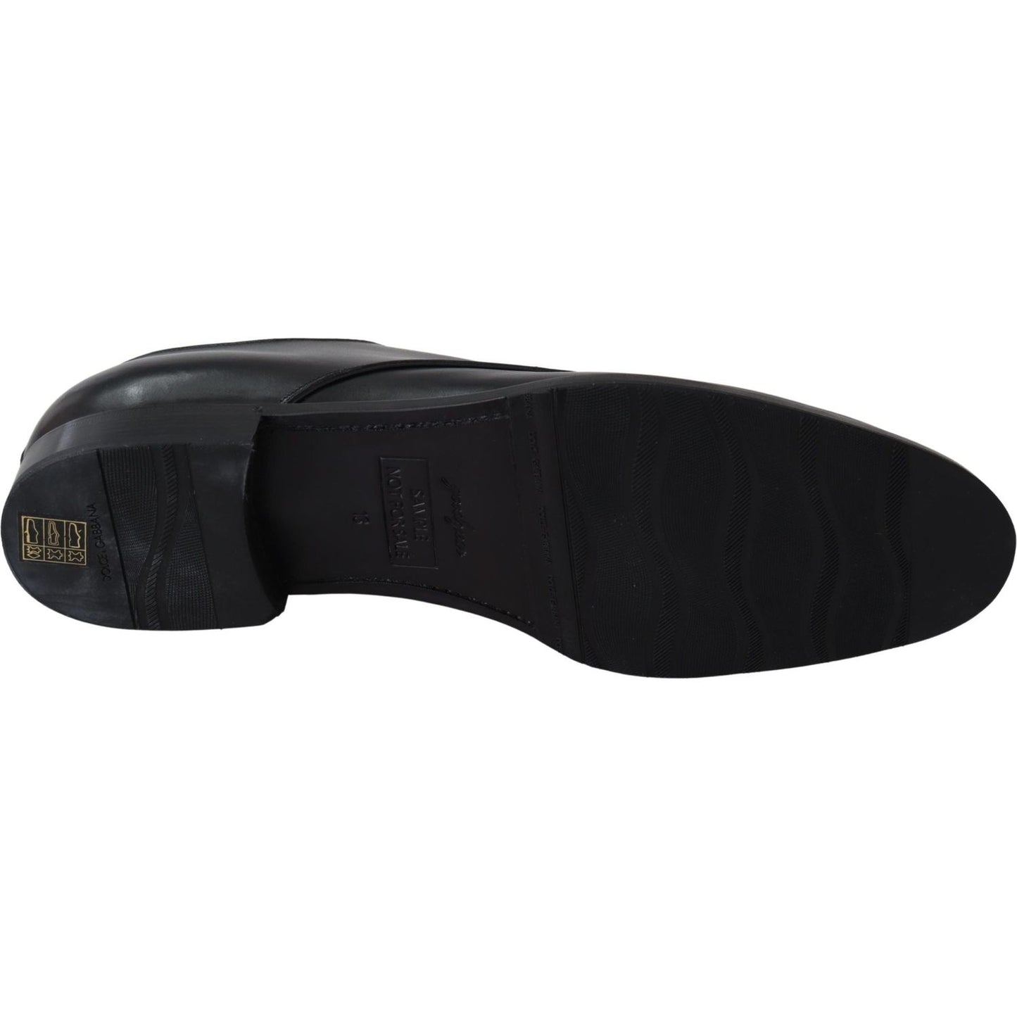Dolce & Gabbana Black Leather SARTORIA Hand Made Shoes MV3734-39.5