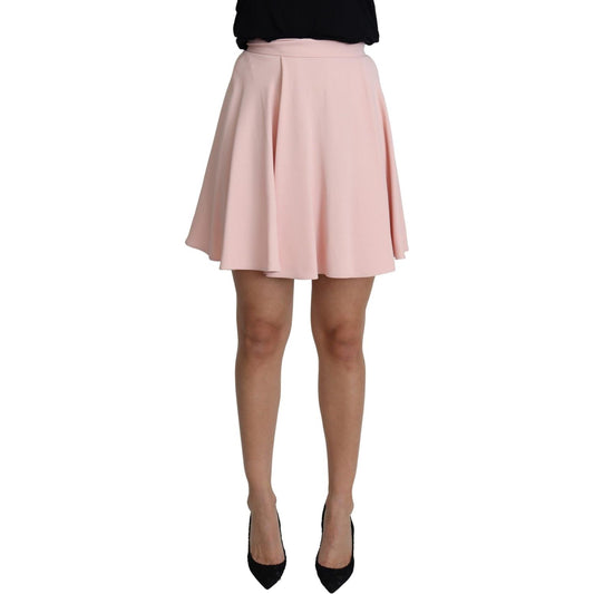 Dolce & Gabbana Pink Tuck Pleat Flare A-line Mini Rayon SKI1503-36