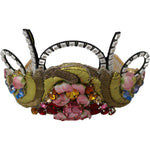 Dolce & Gabbana Gold Brass Floral Crystals LED Lights Crown Tiara Diadem SMY100466
