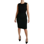 Dolce & Gabbana Black Floral Lace Sheath Gown Dress DR2166-38