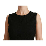 Dolce & Gabbana Black Floral Lace Sheath Gown Dress DR2166-38