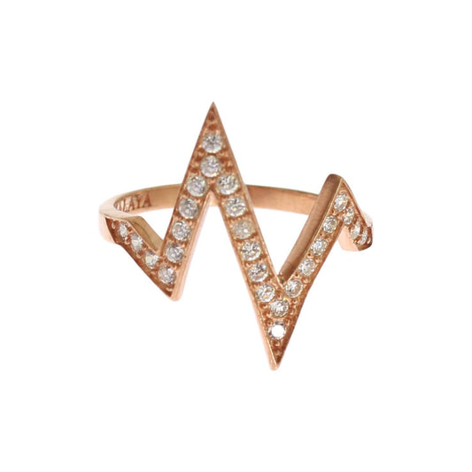 Nialaya Pink Gold 925 Silver Womens Clear Ring SIG19104-US4