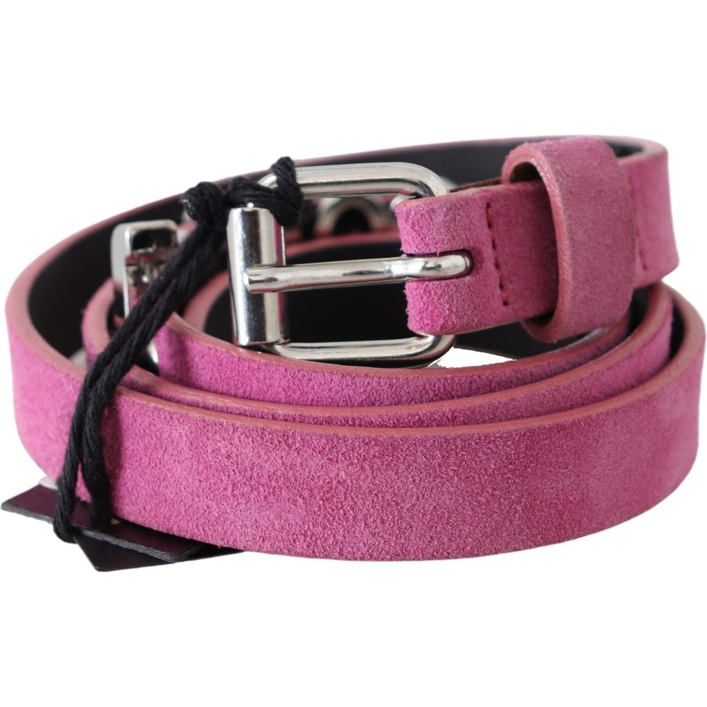Just Cavalli Pink Silver Chrome Metal Buckle Waist Belt BEL8010-90