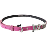 Just Cavalli Pink Silver Chrome Metal Buckle Waist Belt BEL8010-90