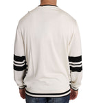 Dolce & Gabbana White Jazz Sequined Guitar Pullover Top Sweater TSH2521-IT44