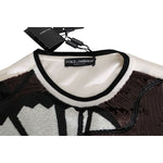 Dolce & Gabbana White Jazz Sequined Guitar Pullover Top Sweater TSH2521-IT44