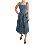 Dolce & Gabbana Blue Heart Cotton A-Line Stretch Dress DR2748-40