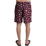 Dolce & Gabbana Elegant Maroon Beachwear Trunks Dolce & Gabbana Dark Olive Green
