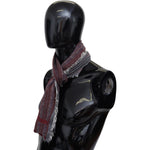 Missoni Elegant Wool Striped Logo Scarf Missoni Black