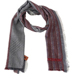 Missoni Elegant Wool Striped Logo Scarf Missoni Dim Gray