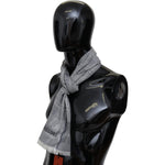 Missoni Chic Unisex Gray Wool Scarf with Logo Embroidery Missoni Black
