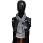 Missoni Chic Unisex Gray Wool Scarf with Logo Embroidery Missoni Black