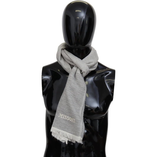 Missoni Beige 100% Wool Unisex Neck Wrap Scarf MS2006