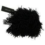 Dolce & Gabbana Black White Knitted Cashmere Animal Design Hat HAT20056