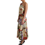 Dolce & Gabbana Print Silk Stretch One Shoulder Dress Floral DR28014- 50