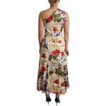 Dolce & Gabbana Print Silk Stretch One Shoulder Dress Floral DR28014- 50