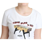 Moschino Chic Cotton Round Neck Tee with Playful Print Moschino Lavender