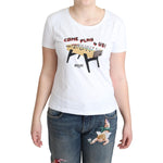 Moschino Chic Cotton Round Neck Tee with Playful Print Moschino Dark Slate Gray