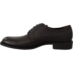 Dolce & Gabbana Elegant Black Leather Derby Dress Shoes Dolce & Gabbana Black