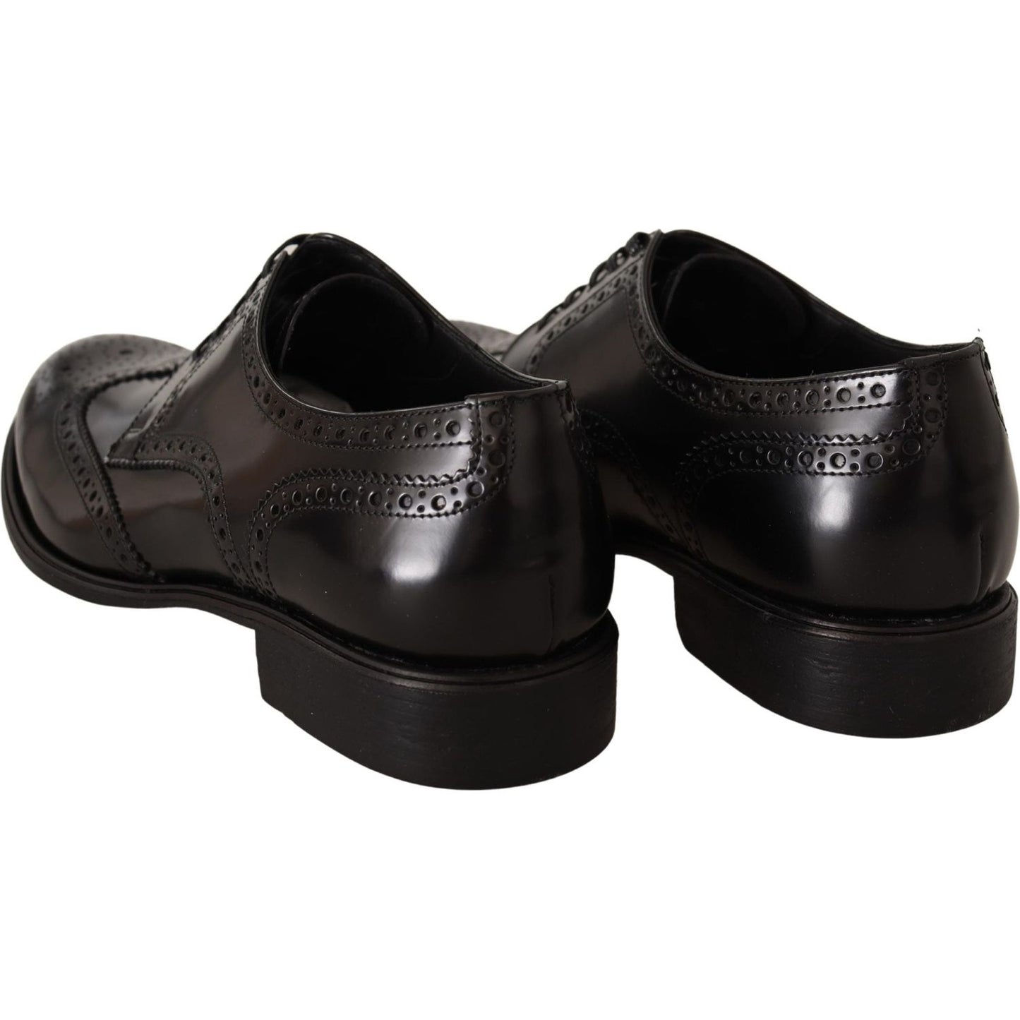 Dolce & Gabbana Black Leather Oxford Wingtip Formal Shoes MV3975-39