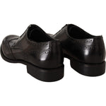 Dolce & Gabbana Black Leather Oxford Wingtip Formal Shoes MV3975-39