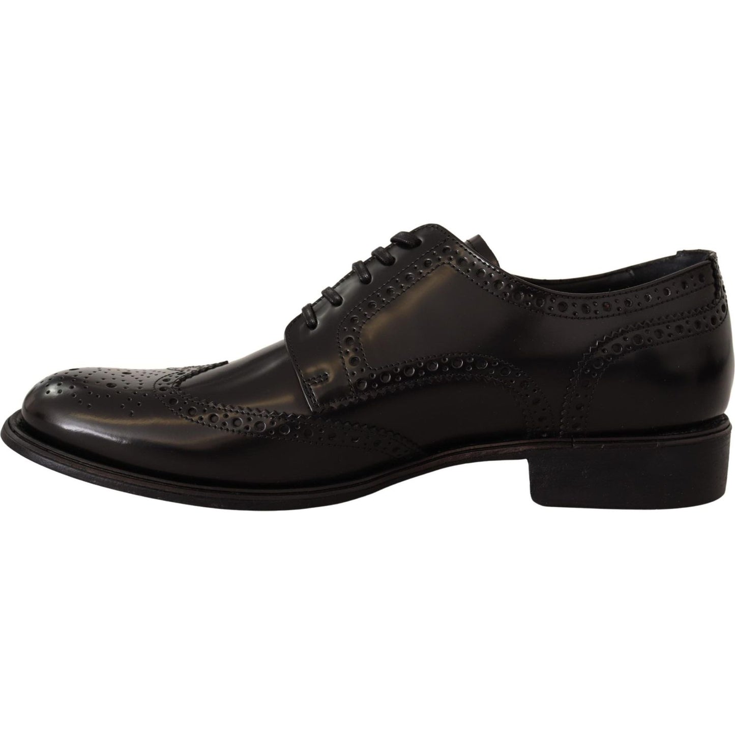 Dolce & Gabbana Black Leather Oxford Wingtip Formal Shoes MV3975-39