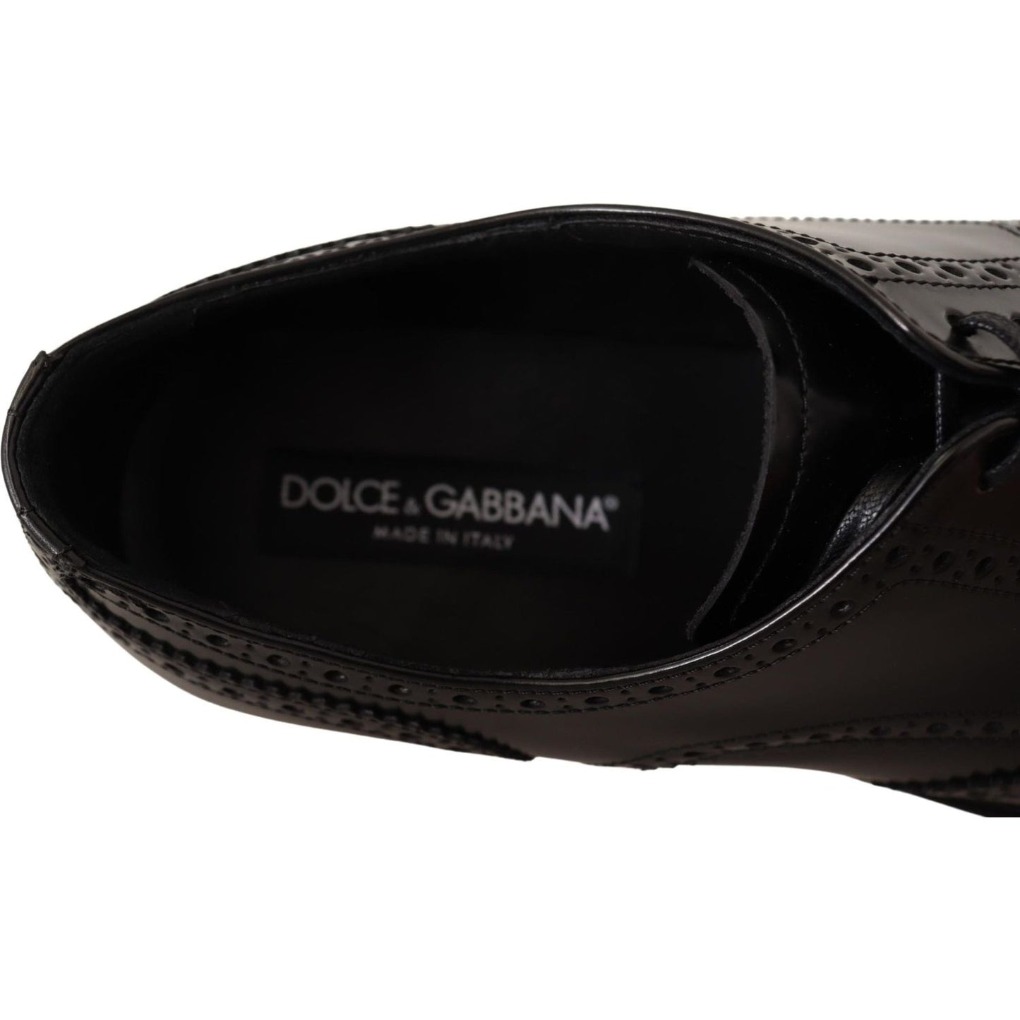 Dolce & Gabbana Black Leather Oxford Wingtip Formal Shoes MV3975-39
