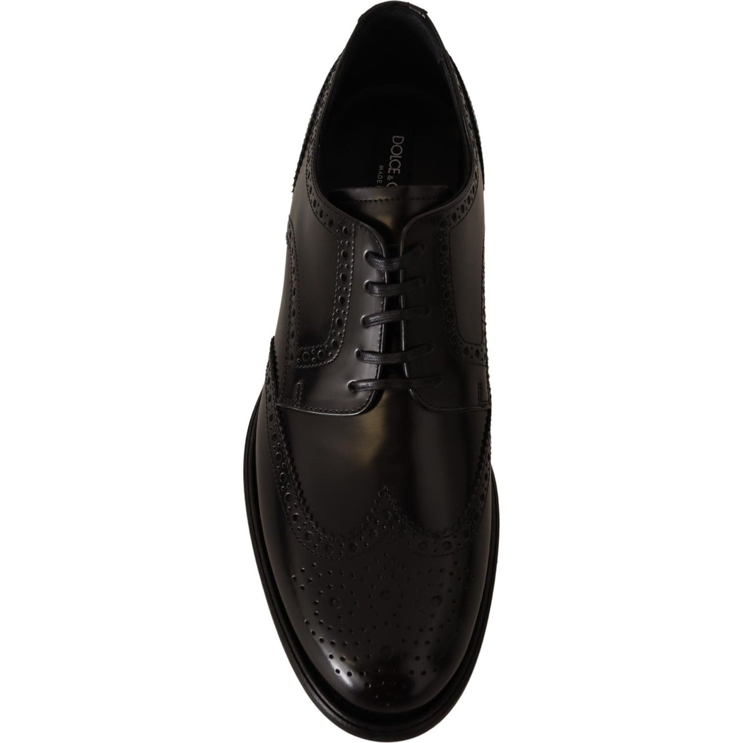 Dolce & Gabbana Black Leather Oxford Wingtip Formal Shoes MV3975-39