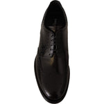 Dolce & Gabbana Black Leather Oxford Wingtip Formal Shoes MV3975-39
