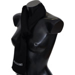 Missoni Elegant Embroidered Wool Scarf in Black Missoni Black