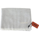 Missoni Elegant Wool Scarf with Signature Embroidery Missoni Gray