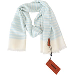 Missoni Elegant Cashmere Scarf with Linear Design Missoni Light Gray