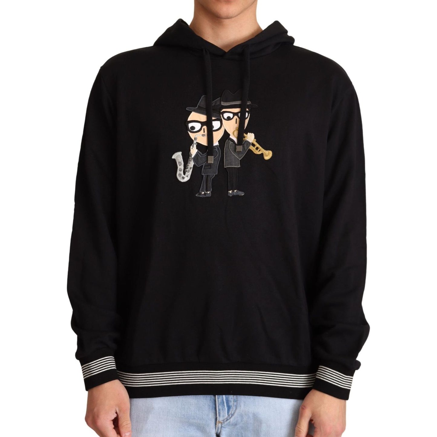 Dolce & Gabbana Black Cotton Hooded #dgfamily Sweater TSH6398-IT46