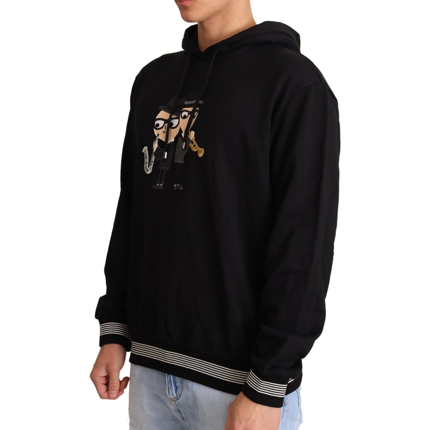 Dolce & Gabbana Black Cotton Hooded #dgfamily Sweater TSH6398-IT46