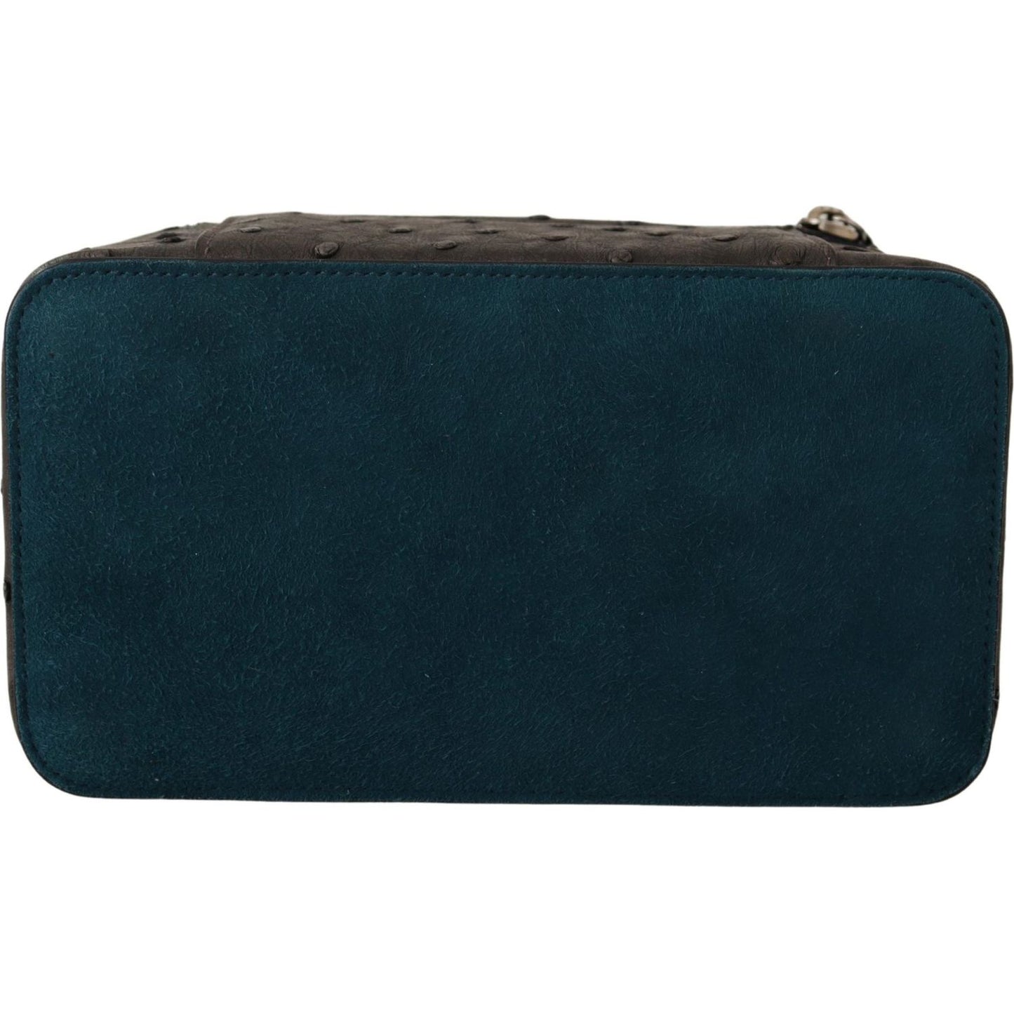 Dolce & Gabbana Gray Skin Leather Vanity Case Toiletry Shaving Bag VAS12718
