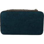 Dolce & Gabbana Gray Skin Leather Vanity Case Toiletry Shaving Bag VAS12718