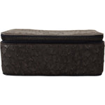 Dolce & Gabbana Gray Skin Leather Vanity Case Toiletry Shaving Bag VAS12718