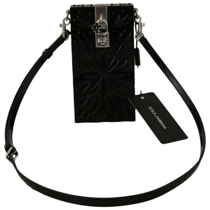 Dolce & Gabbana Black Crystal Plexiglass Cross Cigarette Case Holder