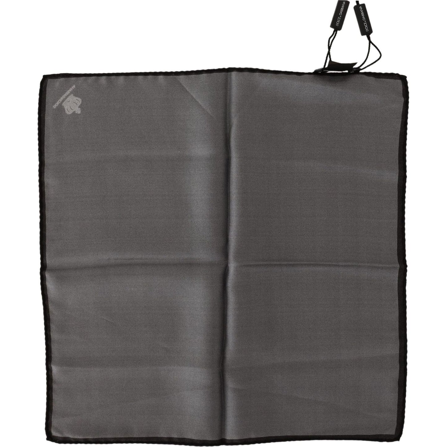 Dolce & Gabbana Gray 100% Silk Square Handkerchief Gray 100% Silk Square Handkerchief Silk Scarves