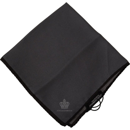 Dolce & Gabbana Gray 100% Silk Square Handkerchief Gray 100% Silk Square Handkerchief Silk Scarves