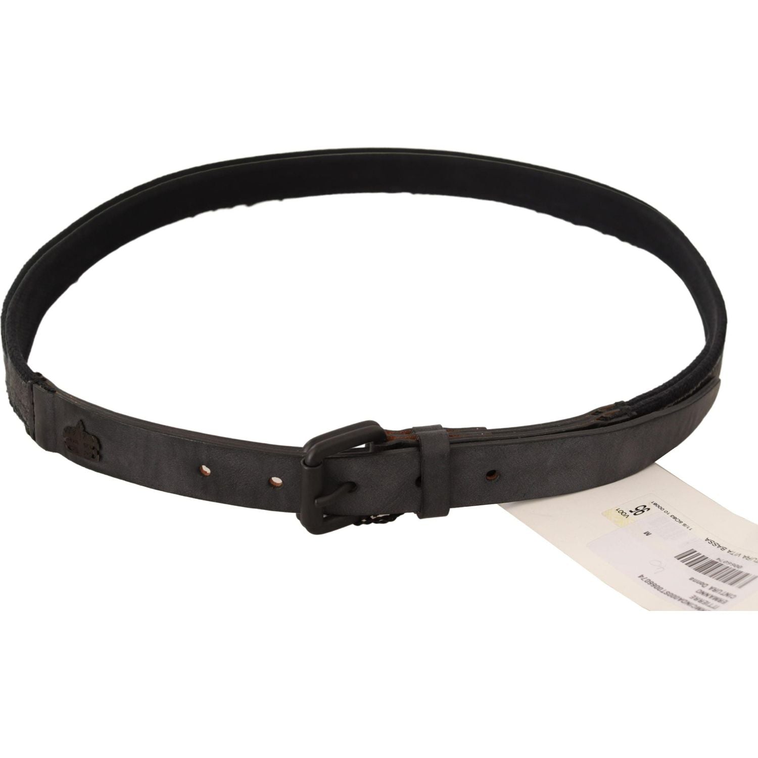 Ermanno Scervino Black Leather Logo Buckle Waist Women Belt