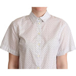 Dolce & Gabbana White Black Polka Dots Collar Blouse Shirt TSH5968 -40