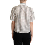 Dolce & Gabbana White Dotted Collared Blouse Shirt TSH5973 -42