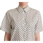 Dolce & Gabbana White Dotted Collared Blouse Shirt TSH5973 -42